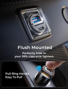 Cargador de coche de carga rápida de alta velocidad PD QC3.0 puerto dual Metal USB C enchufe de encendedor de cigarrillos para <span class=keywords><strong>iPhone</strong></span> Samsung - Product Image 4