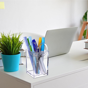 Acrylic Pen Display Stand Container Office School <b>Desk</b> <b>Wall</b> Mounted Stand Color Sketches Organizer Rack Acrylic Pen Holder - Product Image 2