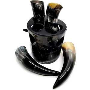 Auténtico Cuerno Vikingo Artesanal Ecológico para Beber, Material Orgánico Pulido Estilo Animal para Cerveza y Hidromiel - Temática Vikinga Única - Product Image 1