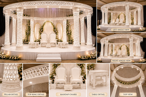 Impresionante Mandap de Boda de Cristal con Corte de Diamante, Magnífico Mandap de Boda de Cristal con Corte de Diamante, Elegante Mandap de Cristal, Reino Unido - Product Image 6