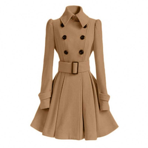 Lady Womens <b>Coat</b> Fashion Long Length Warm Winter Outerwear Jacket Elegant Ladies <b>Coat</b> Long Sleeve Button Front Tailored - Product Image 1
