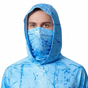 Men's <b>Light</b> <b>Blue</b> Splatter Print <b>Long</b> <b>Sleeve</b> Fishing Shirt Sublimation Transfer Print - Product Image 4