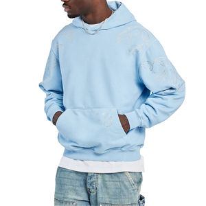 Dernier design tendance : Sweat à capuche décontracté pour homme en jersey, avec logo personnalisé sur le devant et impression, en polyester/coton de haute qualité - Product Image 3