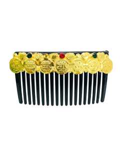 Peigne à cheveux en alliage plaqué or, motif vintage, léger, accessoire de mode 13 cm pour mariage et fête, Créations Naykk - Product Image 1