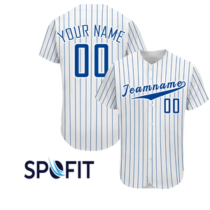 Custom Baseball Jersey Sublimated Pinstripe Uniform Personalised Team Name Number Men's Baseball <b>Shirts</b> OEM ODM - Product Image 1