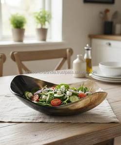 Tazón de Cuerno de Búfalo Pulido de Primera Calidad, Tazón para Servir Hecho a Mano Natural para Cocina, Comedor, Restaurante y Decoración - Product Image 3