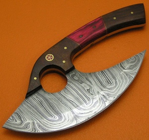 มีดตัดพิซซ่าเหล็กดามัสกัสเครื่องมือทำครัวสำหรับตั้งแคมป์กลางแจ้ง - Product Image 1