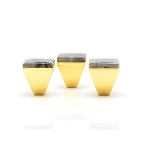 Modern Brass Marble Cabinet <b>Knob</b> Geometric Pyramid Drawer Pull Handle for Kitchen Wardrobe Furniture - Product Image 1