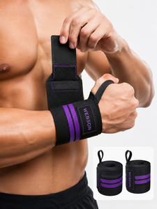 Soporte de Muñeca Webson, Neopreno Antideslizante, Cierre Ajustable con Gancho y Ojal, Rayas Negras y Verdes, Levantamiento de Pesas, Entrenamiento de Fuerza, para Hombre - Product Image 4