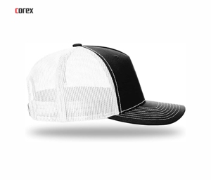 Black White Mesh Trucker <b>Hat</b> 5-Panel Adjustable Unisex Casual Breathable & Waterproof 100% Polyester 3D Embroidery Spring <b>Summer</b> - Product Image 4