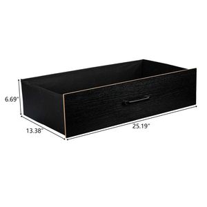 Organizzatore per Armadio a Doppia Fila con 3 Ripiani e 6 Cassetti in Truciolato Nero e Rivestimento in Tessuto Non Tessuto, 134x40x67cm, con Rivestimento Triamcinol - Product Image 2