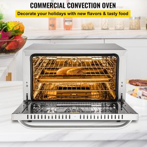 Forno a convezione commerciale 1600W Tostapane 4 livelli porta in vetro anteriore 47L/43Qt forno elettrico di mezza dimensione 120V ETL panifici - Product Image 2