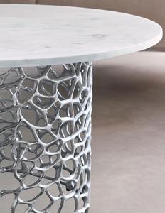 Modern Round <b>Marble</b> <b>Top</b> <b>Console</b> <b>Table</b> With Metal Pedestal Base Contemporary Living Room Furniture Handmade Design - Product Image 2