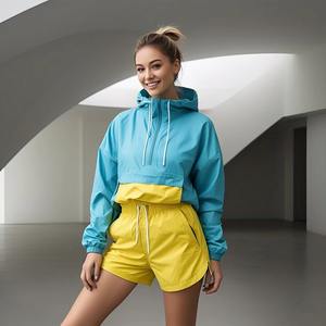 Nuevo Conjunto de Chándal de Nylon de Alta Calidad con Paneles en Contraste, Diseño OEM Personalizado, 2 Piezas, Chaqueta Cortavientos para Mujer con OEM - Product Image 1