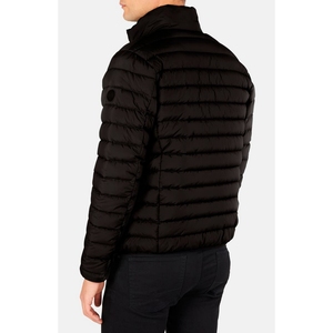 Veste matelassée noire pour homme, col montant, fermeture éclair, coupe-vent, vêtement d'extérieur décontracté pour l'hiver - Product Image 4
