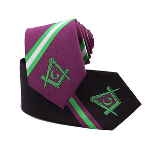 Corbata clásica de seda negra con símbolo masónico bordado, tejido de sarga, corbata de regalo, corbata masónica personalizada para hombre, ropa formal de negocios - Product Image 3