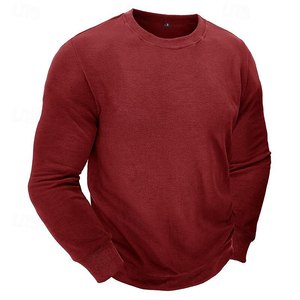 Sweat-shirt léger à manches longues pour homme, couleur blanc, anti-plis, 100 % coton biologique, tendance, grande taille - Product Image 5