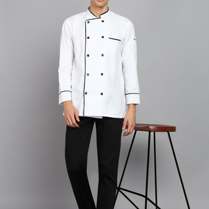 เสื้อเชฟสำหรับผู้ชาย ระบายอากาศได้ดี สวมใส่สบาย เหมาะสำหรับงานร้านอาหาร ชุดยูนิฟอร์มครัว ผ้าฝ้าย - Product Image 6