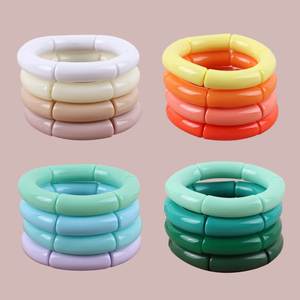 กำไลเรซิ่นทำมือสำหรับผู้หญิง สีสันสดใส น้ำหนักเบา เครื่องประดับแฟชั่นสำหรับงานปาร์ตี้ งานแต่งงาน งานเฉลิมฉลอง และสวมใส่ในชีวิตประจำวัน - Product Image 5