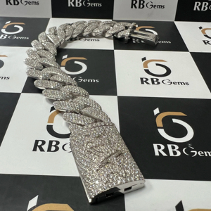 Bracelet cubain en moissanite VVS testée au diamant, en argent sterling 925, cadeau de fiançailles de luxe, tendance unisexe - Product Image 6