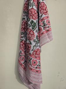 Paréo de plage en coton imprimé au bloc, écharpe naturelle en coton, paréo d'été, paréo de corps d'été - Product Image 5