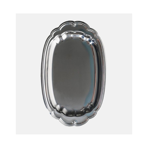 Plateau de service en métal couleur argent de qualité supérieure, design contemporain, personnalisable, pour nourriture, en-cas, thé, café, plateau décoratif - Product Image 4