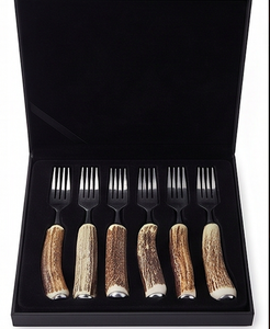 Ensemble de fourchettes vintage à manche en bois en acier inoxydable avec un design élégant, parfait pour les mariages et les dîners événementiels - Product Image 6