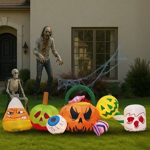 Decorazioni Gonfiabili di Halloween a Forma di Zucca con Occhi, 2,4 Metri, per Esterni, con Luci LED, Decorazioni da Giardino a Lunga Durata - Product Image 6