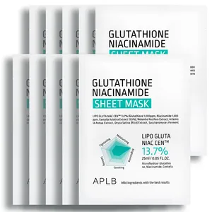 APLB Quality 25ml 10ea Glutathione Niacinamide Sheet Mask Good for Facials - Product Image 1