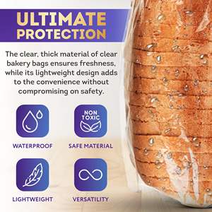 Confezione di 1000 sacchetti di plastica per il pane con Gusseted aperti 1 Mil imballo impermeabile per la pagnotta fatta in casa 5.5X3X24 pollici - Product Image 4