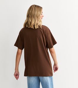 T-shirt oversize à imprimé floral brun foncé - Product Image 4