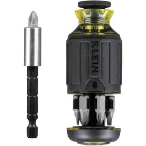 8-In-1 32308 Adjustable Magnetic Screwdriver Impact Rated 8-in-1 Phillips Slotted <b>Square</b> <b>Nut</b> Driver Multi-bit Stubby Tool - Product Image 1