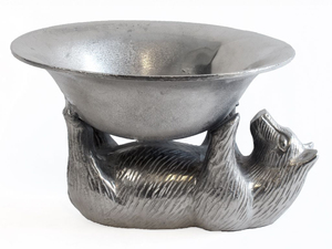 Bol en métal industriel moderne, décoratif, à facettes géométriques, finition en fer oxydé antique, pièce maîtresse pour la décoration minimaliste de la maison - Product Image 6