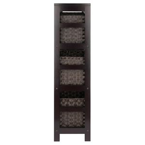 Étagère de rangement 7 pièces pour espresso et chocolat avec 6 paniers tissés pliables Leo - Product Image 3