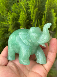 Hand Carved Green Aventurine <b>Elephant</b> Figurine Natural Crystal Decor OEM ODM Wholesale Supplier - Product Image 2