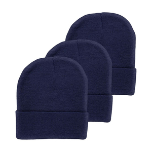 Bonnet en tricot côtelé, bonnet d'hiver à revers, unisexe, doux, extensible, chaud, uni, bonnet ajusté, fournisseur OEM personnalisé - Product Image 2