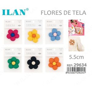 Fiori in Tessuto Ilan 5,5cm Colorati Accessori Decorativi per Artigianato - Product Image 1