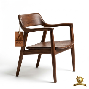 Silla de Capitán Vintage de Madera Maciza con Respaldo de Espiga, Sillón de Oficina, Silla de Comedor Tradicional de Caoba - Product Image 3