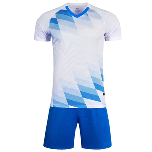 Custom Men Soccer Jersey Shorts Set Sublimation Geometric Purple <b>White</b> Football Uniform Team Training Kit - Product Image 3