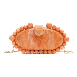 กระเป๋าคลัทช์งานฝีมือทำจากเรซิ่นรักษ์โลกสุดหรูสำหรับงานแต่งงาน งานกลางคืน สีงาช้าง พร้อมลวดลาย MODEL รูปทรงตามสั่ง แฟชั่น - Product Image 1