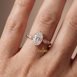 Anillo de Compromiso Vintage Delicado de Zyorio Jewels, Diamante Ovalado Cultivado en Laboratorio, Plata 925 para Mujer, Regalo de Boda, Ocasión Especial - Product Image 6