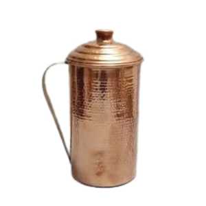 Skies Trader Hammered Copper Pitcher Flared Base Pure <b>Metal</b> Water Jug Ayurvedic Health Kitchen Drinkware Serving - Product Image 4