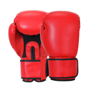 Gants de boxe rouges en PU avec fermeture à lacets, respirants, ignifuges, anti-humidité, équipement d'entraînement pour adultes unisexe - Product Image 1