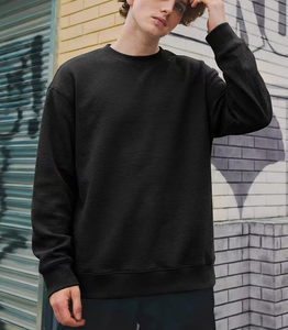 Men's Crew Neck Terry Knitted Pullover Solid Color Casual Sweatshirt Oversized Fit Winter Wear Polyester Breathable Front Logo - Product Image 2