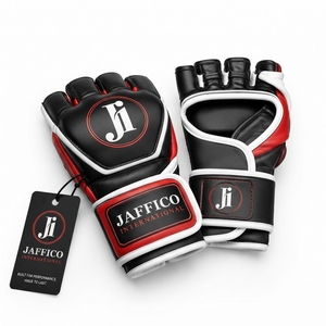 ถุงมือ MMA ถุงมือกีฬาแบบยืดหยุ่น ปรับขนาดได้ หนังสังเคราะห์ทนทาน ดีไซน์แบบเปิดนิ้ว สำหรับการฝึกซ้อม - Product Image 6