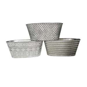 Ensemble de 3 pots en fer galvanisé, design minimaliste, accessoires pour la maison et le jardin - Product Image 1
