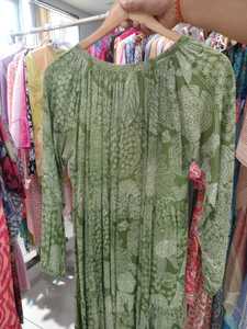 Eyelet Embroidery Pattern Women Smocked Cotton Stretchable Sleeveless Lace Summer Casual Boho Beach Resort Wear <b>Kurti</b> and Dress - Product Image 4