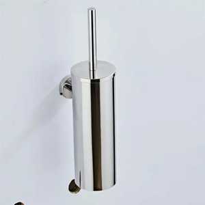 Support de brosse WC de luxe en acier inoxydable doré brossé, design à lignes cannelées, moderne, pour hôtels, nettoyage de toilettes - Product Image 5