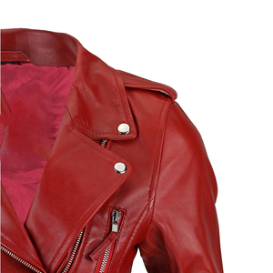 <b>Women</b> Genuine Leather Bomber <b>Jacket</b> Classic Biker Slim Fit <b>Zip</b>-<b>Up</b> Black Customized Logo Plain Dyed Silk Factory Price Wholesale - Product Image 2
