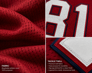 Custom Trendy Tackle Twill Applique Embroidery Oversized American Football Jersey Open Hole Mesh Polyester <b>Hip</b> Hop Casual Shirts - Product Image 2